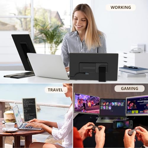 Image of BOSII Laptop Screen Extender Monitor - 15.6 inch IPS FHD 1080P Triple Portable Extended Monitor for Laptops Type-C /HDMI /USB-A Compatible with Windows Mac Chrome