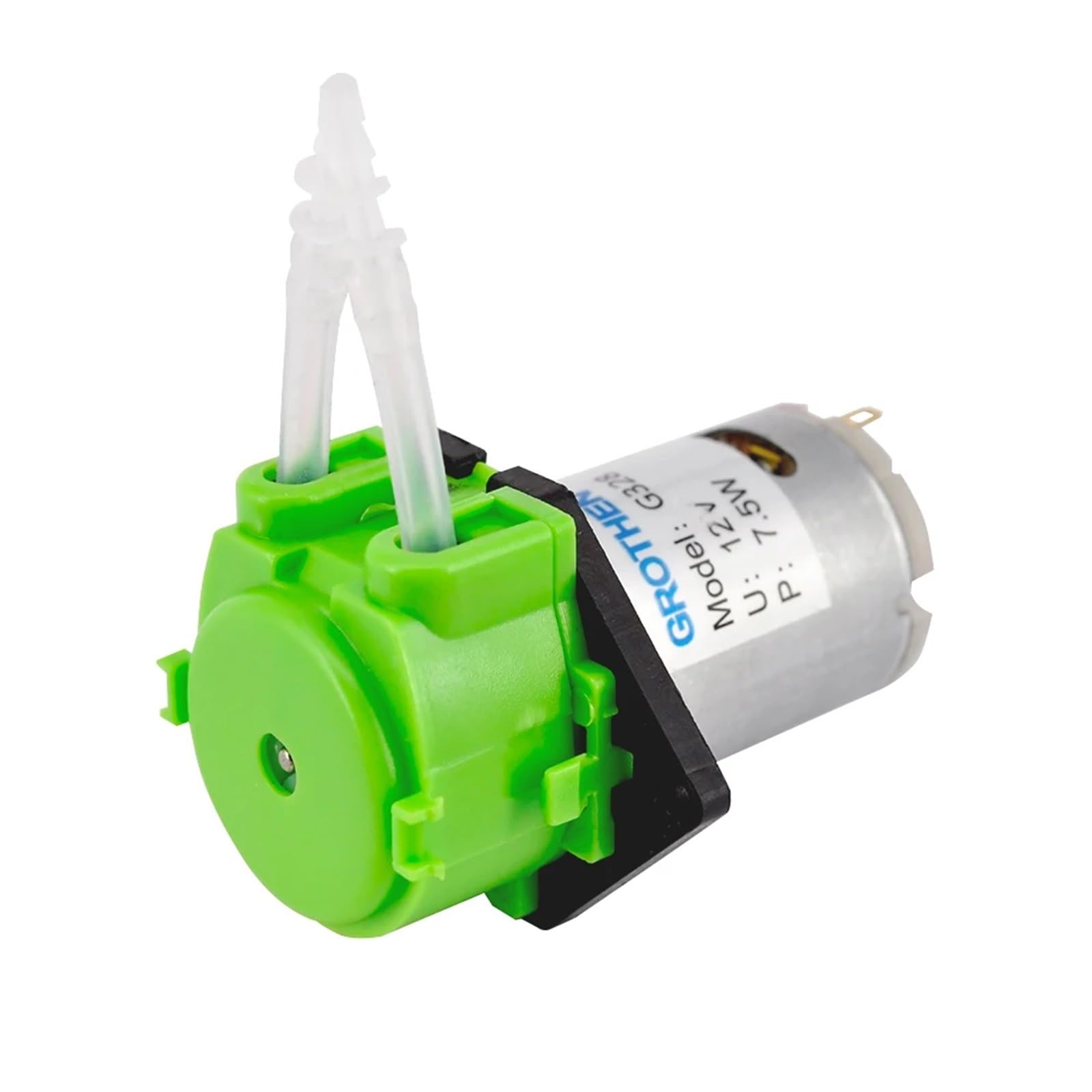 Pompe doseuse péristaltique 12V avec Tube moteur for eau analytique de laboratoire d'aquarium(Yellow,12V)