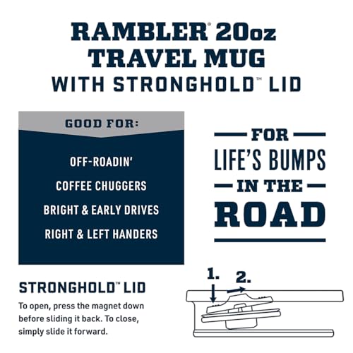 Image of YETI Rambler 20 oz Travel Mug, Stainless Steel, Vacuum Insulated with Stronghold Lid