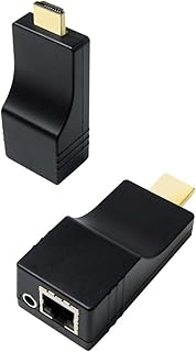 DDMALL 150 m HDMI Extender via TCP/IP, Mini Extender via CAT5e/CAT6/CAT7, Compact Size, Full HD, Easy Installation, USB Powered, Transmitter Receiver Kit, HIP10
