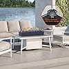 28-inch Table Top Propane Fire Pit, 40,000 BTU Tabletop Firepit for Patio, Outdoor Portable Rectangular Fire Bowl w/Wind Glass Shield, Glass Rocks - Carbon Gray #4