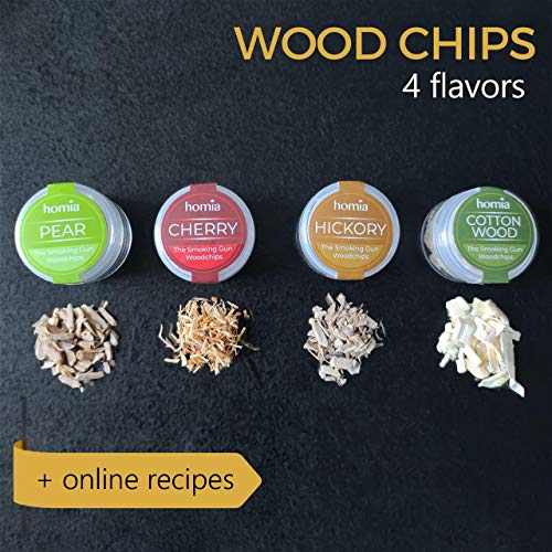 Smoking Gun Wood Smoke Infuser - Starter Kit, 11 PCS, Flavor Blaster Smoker Machine with Accessories and Wood Chips - Cold Smoke for Food and Drinks