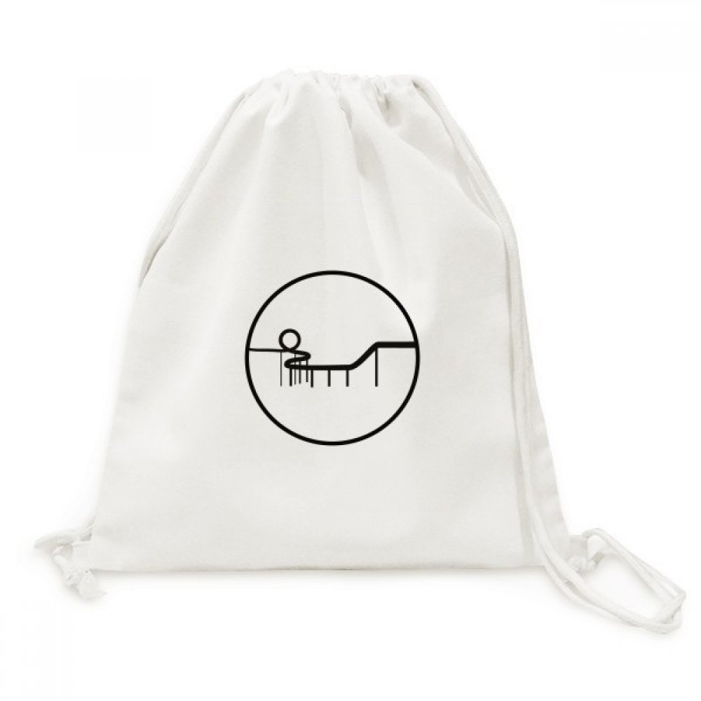Sac à dos Toile Roller Coaster Drawstring Backpack Voyage Sacs de sport - 5