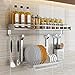 Stojaki Na Sztućce Półka Kuchenna, Półka Kuchenna Ze Stali Nierdzewnej 304 - Stojak Na Przyprawy Ścienne/Ociekacz Do Naczyń - Z Prętem 80Cm, 3 Hakiem