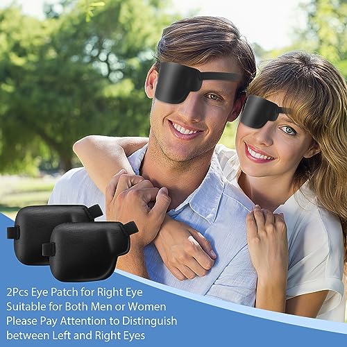 Bewudy 2 Stück Augenklappe Medizinisch, Einzelne Augenklappe Verstellbare Augenmaske, Medizinische Augenklappen für Erwachsene und Kinder Auge die Erholungsphase nach Operationen (2pcs Rechtes Auge)