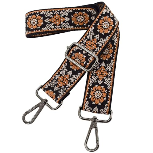 Image of Women Handbag Shoulder Strap Replacement Adjustable Shoulder Bag Shoulder Strap Wide Shoulder Bag, Metal Buckle Blackh-gun, 1.5 inches x 52 inches x 0.1 cm