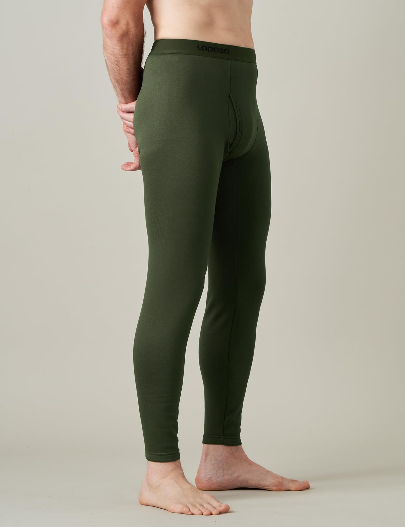 LAPASA Pacco da 2 o 1 Calzamaglie Termica Uomo Fodera in Pile Medio/Pesante Pantaloni Termici Sportivi Strato Base Biancheria Intima Leggings Caldi M10/M25/M56