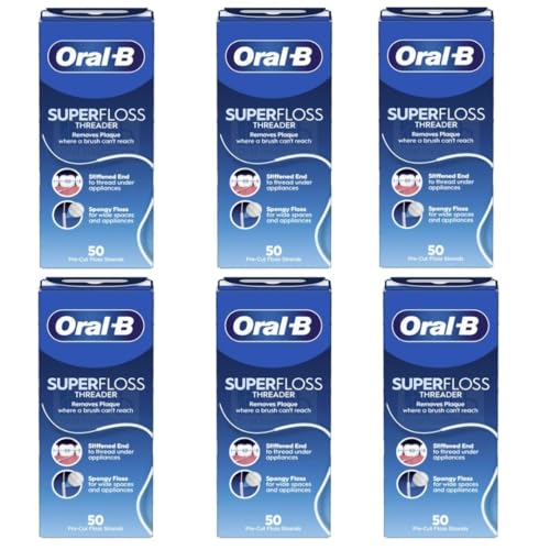 Oral-B Super Floss - 50 unidades precortadas de hilo dental (6 paquetes)