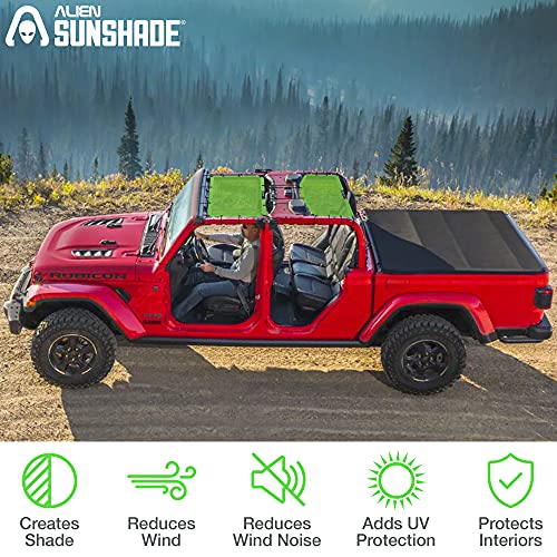Alien Sunshade Jeep Gladiator Sun Shade (2018Current) Front & Rear Mesh Sunshade for Jeep