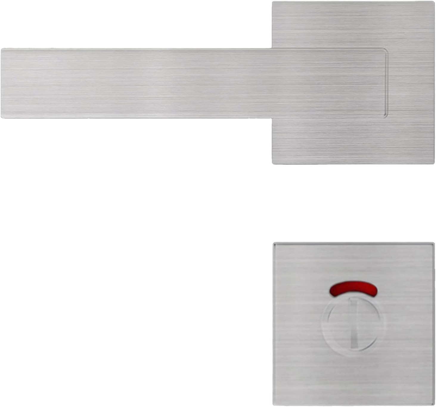 Latch Indicating Lock,Indicator Door Lock Door Indicator Lock, Indoor Wooden Door Indicator Lock Square with Red and Green Split Lock for Public Toilet, Bathroom(Grey) (Color : Grijs) ( Color : Onecol