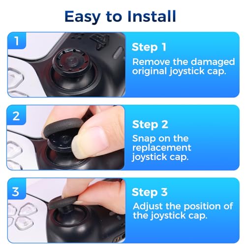 Image of 3 Pairs Thumb Grips,Enhanced Grip and Control, Replacement Joystick Caps Compatible with PS5 Controller, Suitable for Extended Gaming Sessions,Black