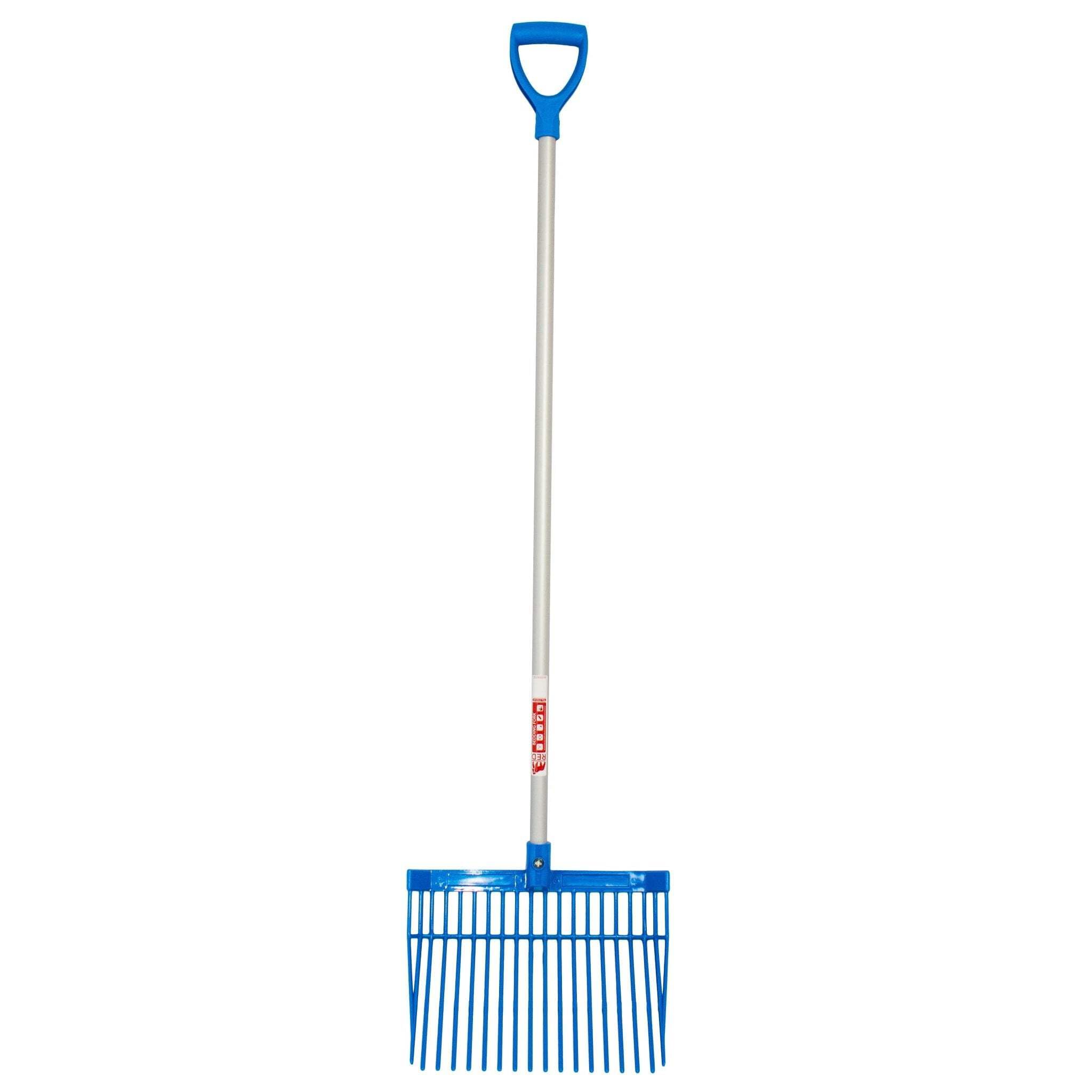 Red Gorilla Bedding Fork with D Handle Blue Lightweight For Stable Bedding Mucking Out Pitchfork for Hay and Garden Compost 157cm Long