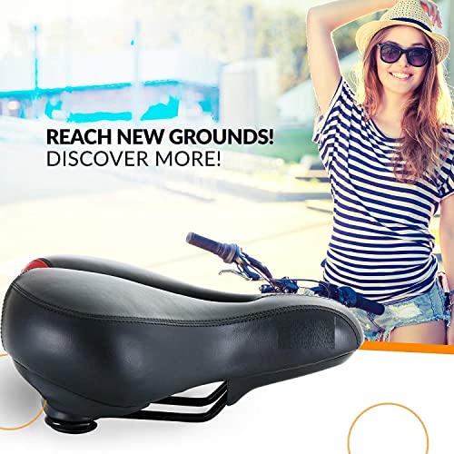 Image of LET'S PLAY LP-1208 Bike Saddle Seat, Soft Cushion Shock Absorbing Bicycle Saddle