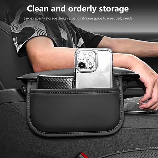 Car Center Console Armrest Cover Pad Fashion PU Leather Car Armrest Cushion Universal Fit for SUV/Truck/Car, Auto Armrest Seat Box Cover with 2 Mobile Pockets, Memory Foam Elbow Comfort Pad(SUV ONLY) 3