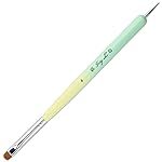 Ivy-L Premium 2 Ways French Gel Acrylic Nail Art Kolinsky Brush with Dotting Tool for Professional Manicure Nail Art Design Cuticle Clean-up + Lime Green Wood Handle (Size 6)