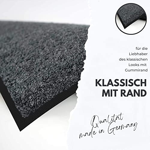 Efia Salonloewe Fußmatte waschbar Hereingedackelt 50x75 cm Eingangs-Matte Hunde lustig Willkommen