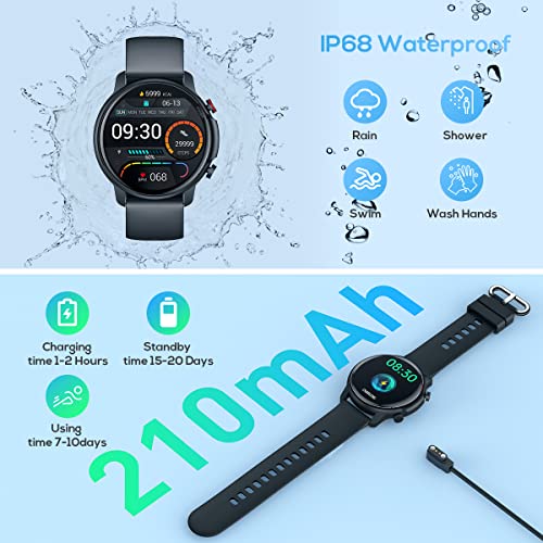Smartwatch-Reloj-Inteligente-Hombre-Impermeable-IP68-Pulsera-Actividad-Inteligente-con-Pulsometro-Caloria-Monitor-de-Sueno-Podometro-de-Actividad-132-Reloj-Deportivo-Hombre-para-Android-y-iOS