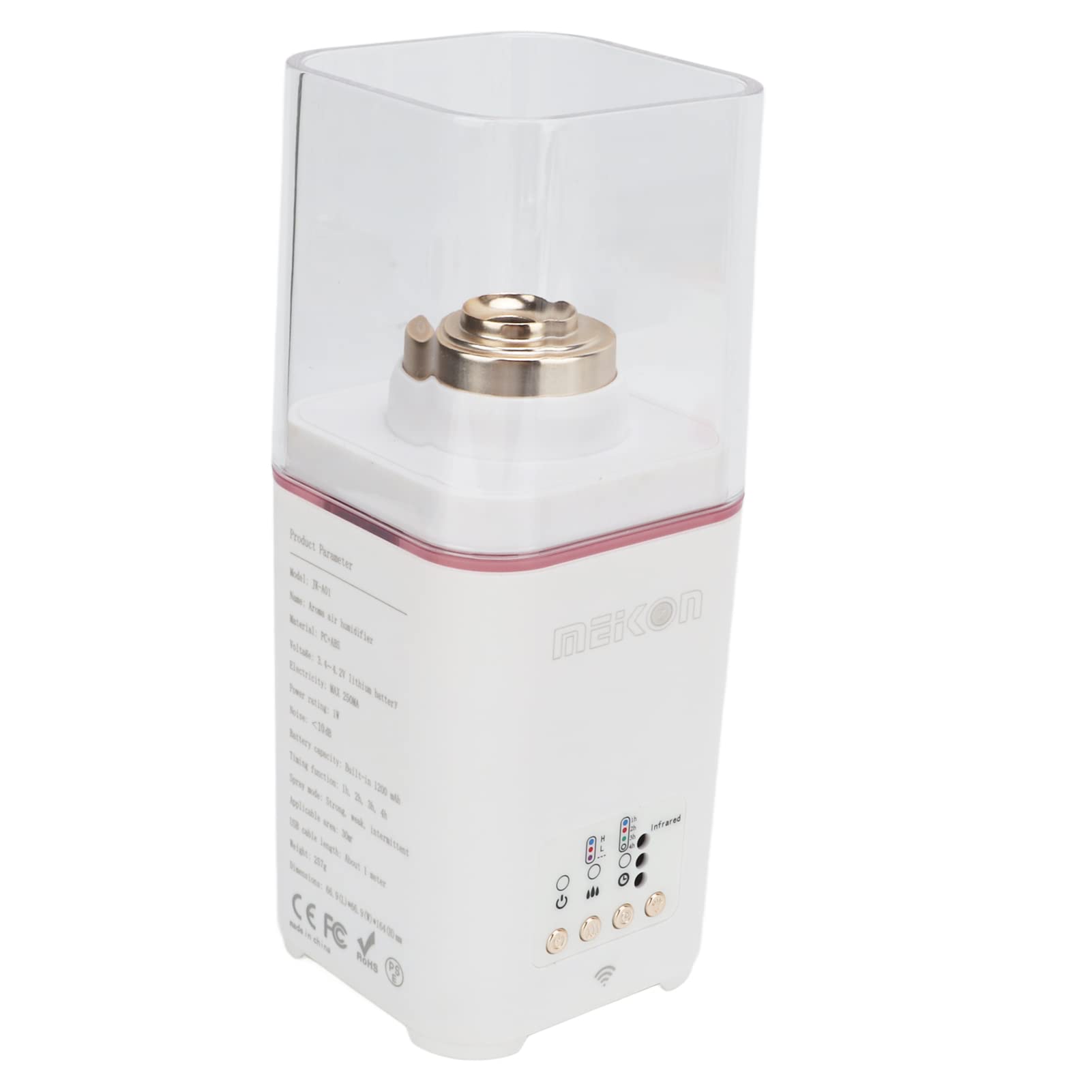 Difusor de Humidificador de Aceite Esencial Portátil de bajo Ruido para Tienda de Campaña Al Aire RV Hogar ABS Ecológico 16,4x6,4x6,4 Cm