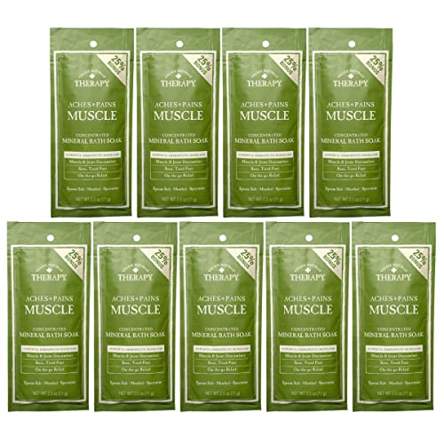 Village Naturals Therapy Muscle Concentrated Mineral Bath Soak, Eucalyptus Mint, 2.5 Oz, Pack Of 9 #TOP12