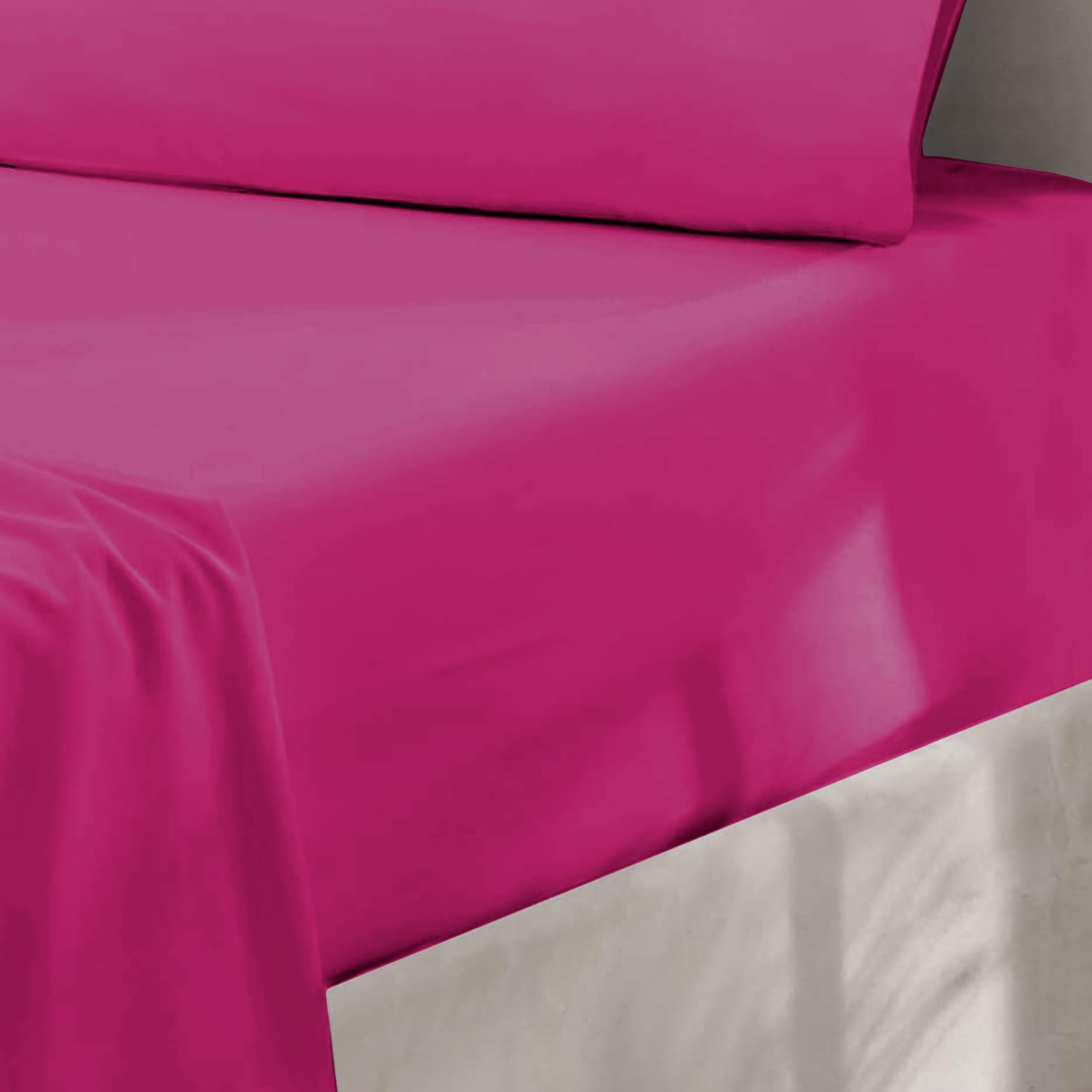 Oxford Homeware Pink Super King Fitted Sheets -100% Brushed Microfibre 1800 Easy Care 25 cm Deep Bed Sheet Cover - Image 3