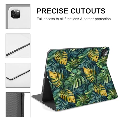 Coque iPad Pro 11 slim à imprimé feuilles d'été avec porte-crayon
