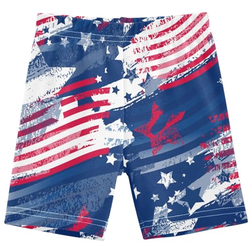 Dallonan Girls Dance Shorts, Toddler Biker Shorts Cartwheel Under Dress Blue Flag Kids Biking Clothes 4-10Y