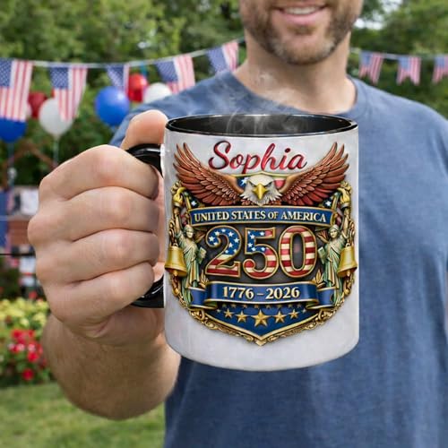 Taza personalizada conmemorativa 250 años 11 oz cerámica miniatura 2