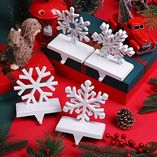 Accroche chaussettes de Noël flocon blanc sans trou ni colle