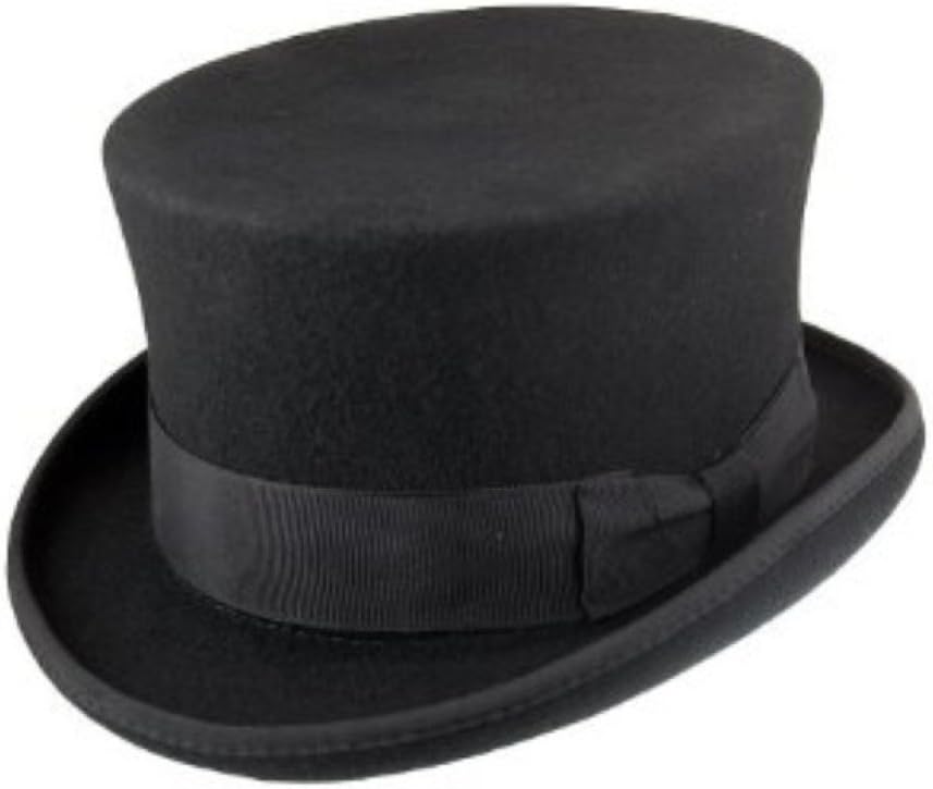AB Hats Hand Made 100% Wool Satin Lined Top Hat Small to XXL