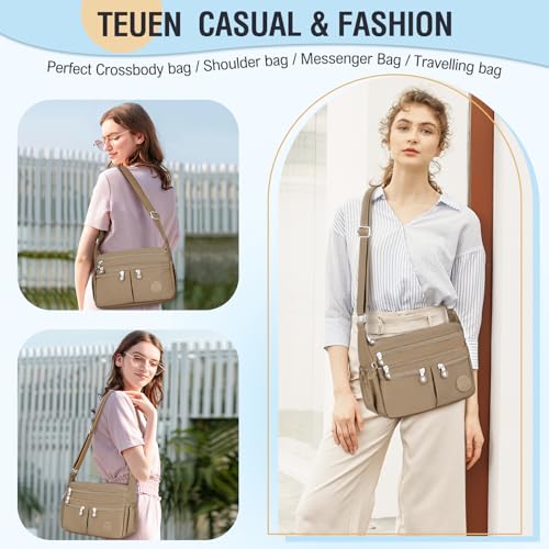 Image of Nylon Crossbody Bags for Women Waterproof Lightweight Large Travel Purses Multi-Pocket Pocketbooks Shoulder Bag