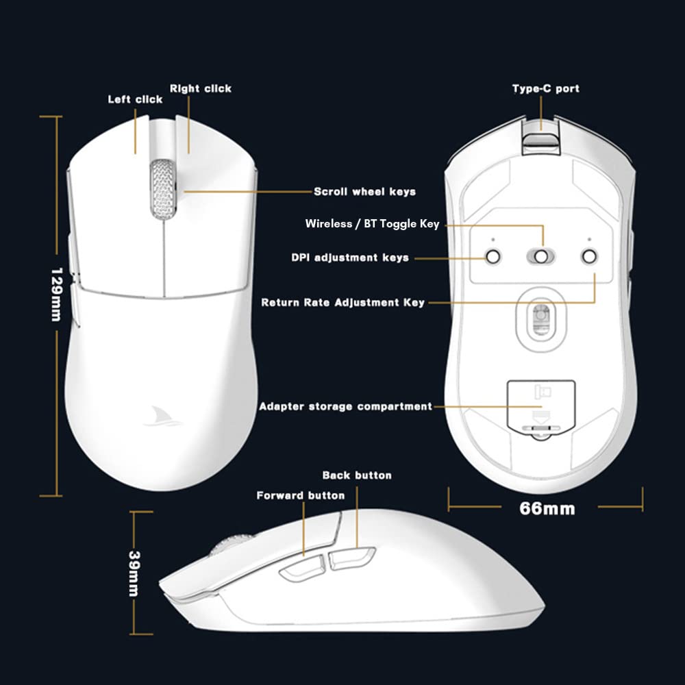 Chusui Motospeed Darmoshark Mouse 2.4G Wireless BT5.0 & Type-C 
