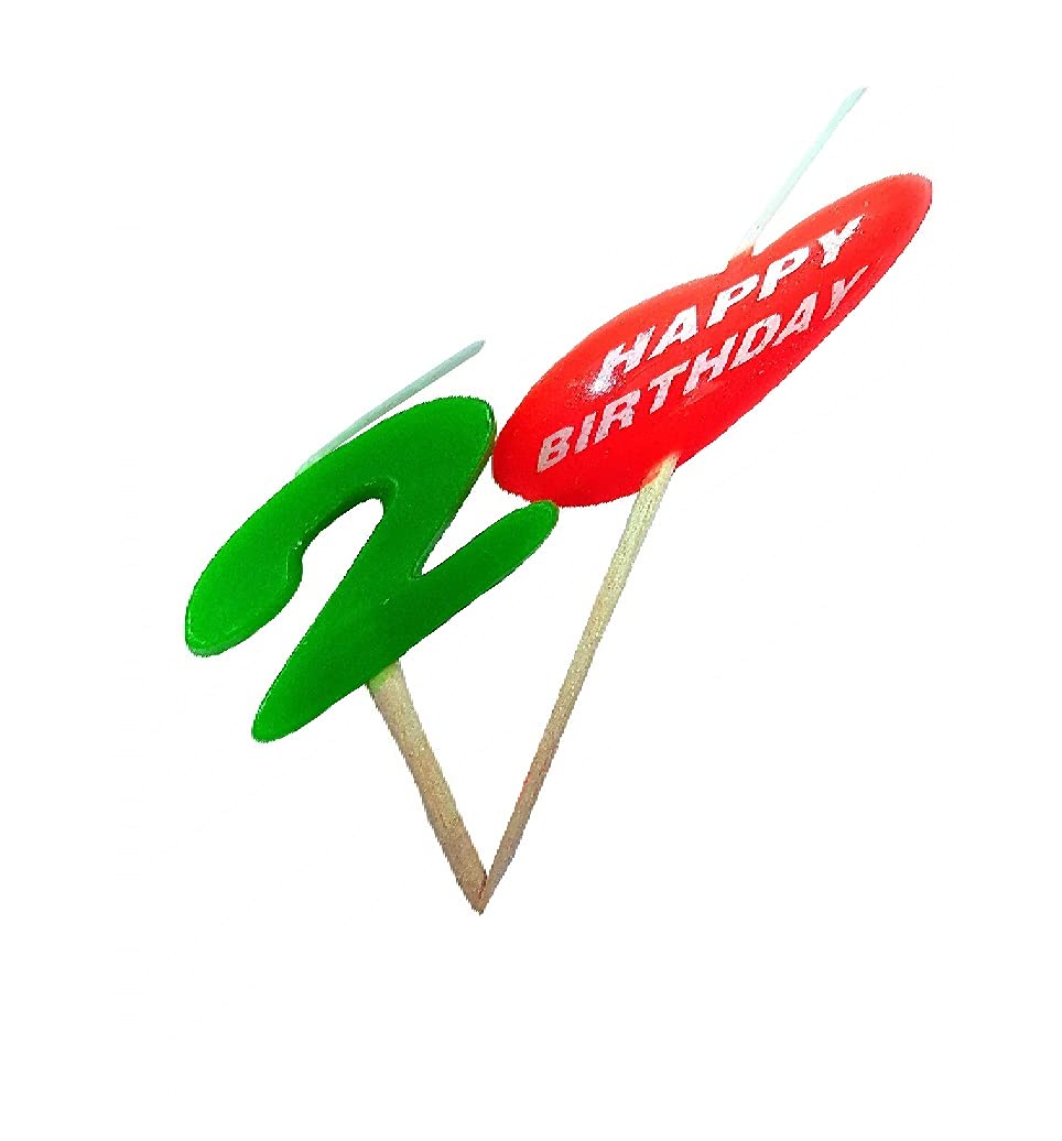 Jindal Party Products Number 2 Heart Shape, Happy Birthday Written Wax Candle 1