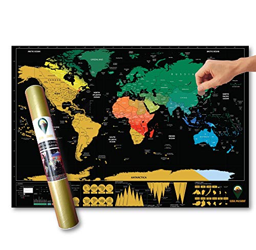 Mapa De Rascar Del Mundo Xl Todas Banderas + Mapa De Ra... | Cuotas Sin