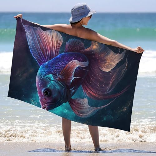 Serviette de plage Betta Fish 130x80 cm séchage rapide - 6