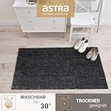 Astra Fussmatte innen rutschfest - nachhaltige Schmutzfangmatte waschbar 30°C - Türmatte PVC-FREI - Fußabtreter pflegeleicht - Fußmatte 60x100 cm anthrazit