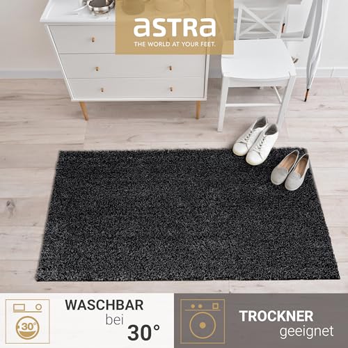 Astra Fussmatte innen rutschfest - nachhaltige Schmutzfangmatte waschbar 30°C - Türmatte PVC-FREI - Fußabtreter pflegeleicht - Fußmatte 40x60 cm anthrazit
