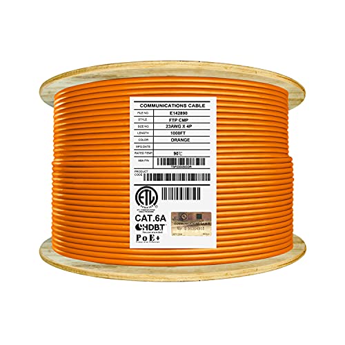 Cable Elite Cat6A FTP 1000ft Plenum Naranja miniatura 1