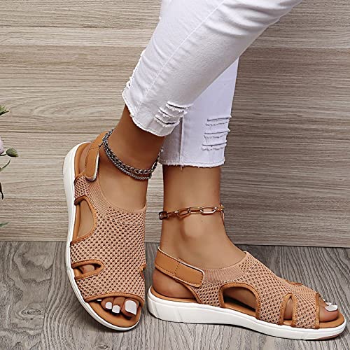Sandals Summer Women's Sandals Large Breathable Flat Bottom Casual Shoes Sandal(35)2