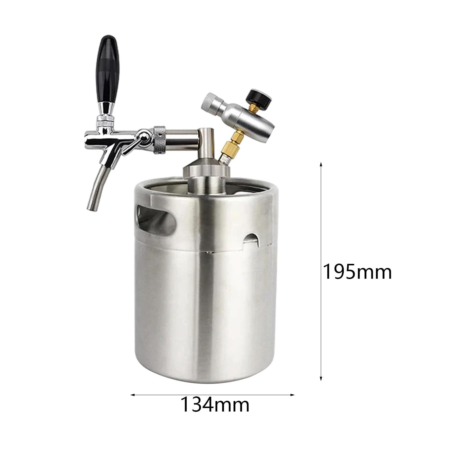 Dispensador de Cerveza Recipiente Portátil Mini Grifo Barril Acero Inoxidable Sabor Fresco Ajuste de Presión Adecuado para, tal como se describe, 2L