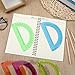 6 Pack Plastic Protractors, 6 Inch Math Protractor Set for Angle Measurement, Translucent Protractors 180 Degrees, Geometry (Yellow, Green, Blue, Orange, Purple, Transparent)