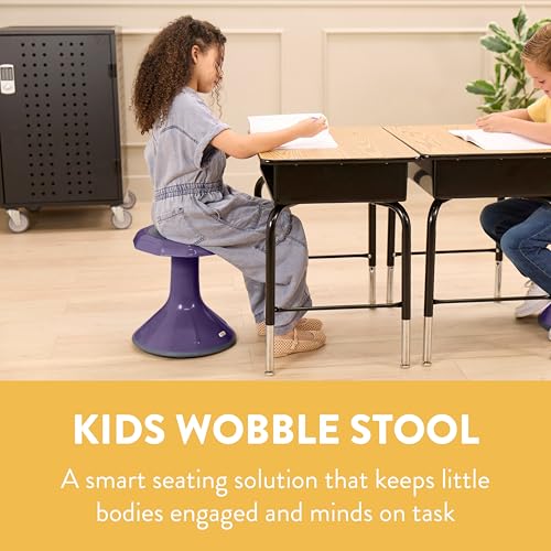 Image of Back2School Express Wobble Sensory Stool, 15in Seat Height, Flexible Seating, Eggplant