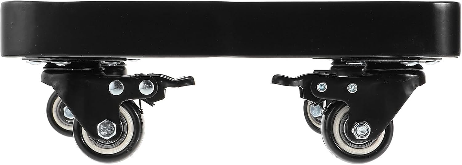 Veemoon Heavy-Duty Iron Plant Dolly with Swivel Wheels, Thick Rounded Corner Flowerpot Tray 300mm X 300mm X 90mm, Movable Plant Stand for Indoor and Outdoor Large Planters,