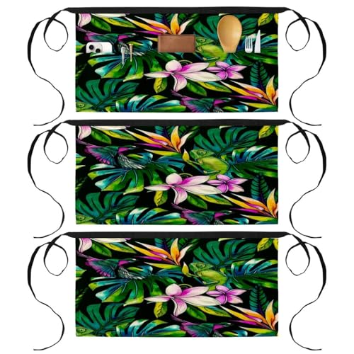 Demi-tablier de cuisine à motif lézard pour le service en bar et bistrot dynamique