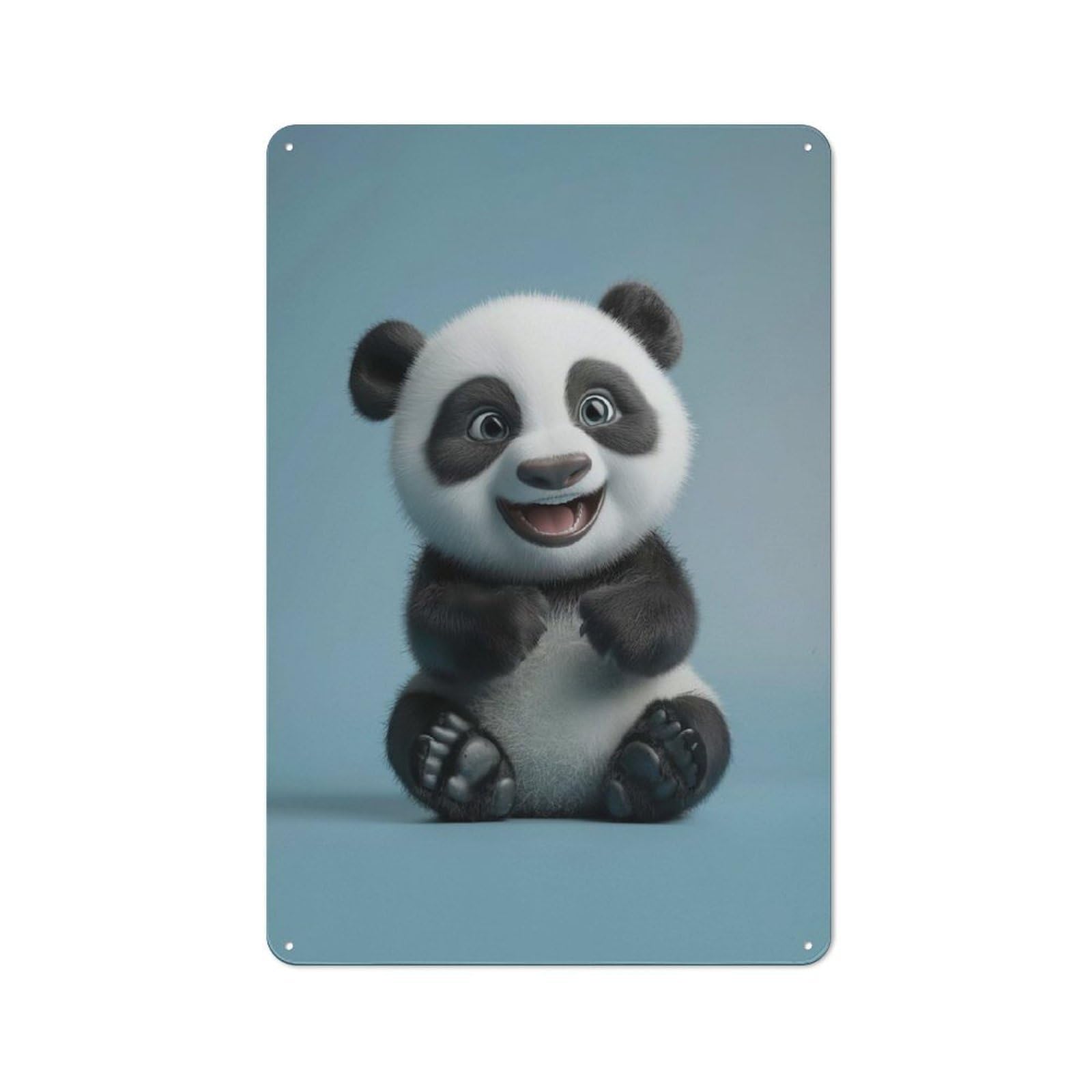 Junmoney Cherubic Panda Cub A Beacon Of Joy For Kids R Tin Sign 30X20cm With Oom For Bar Or Restaurant, Retro Decor, For Garage, Workshop And Man Cave Decoration