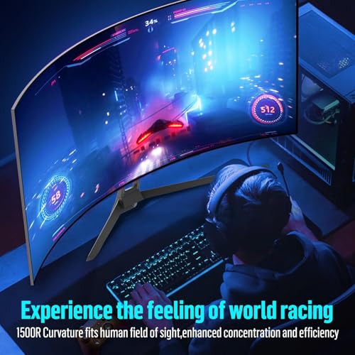 Image of Gawfolk 34 Inch Ultrawide Curved Gaming Monitor, 21:9 UWQHD 3440x1440 165Hz Curved 1500R Computer Monitor PIP /PBP,1ms(MPRT) 128% sRGB,HDMI & DP,Tilt Adjustable,Panoramic for Office & Immersive Gaming