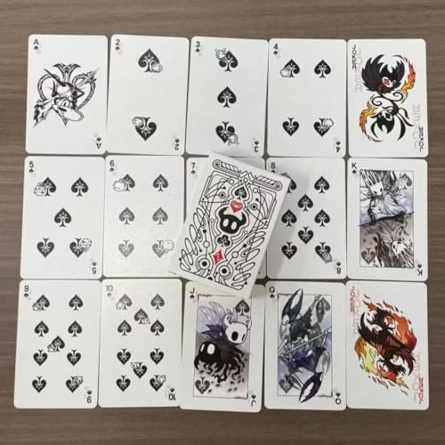 Baraja de Cartas Hollow Knight Inspirada, 54 Cartas Blanco y Negro miniatura 2