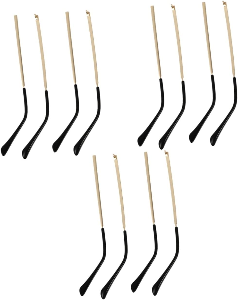 NOLITOY 6pairs Metal Glasses Arms Replacement of Gold Eyeglass Temples Easy to Install Eyewear Accessories for Sunglasses and Eyeglasses Repair