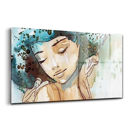 Peinture murale abstraite Wallfluent en verre 100x50cm pour sublimer l'ambiance du salon moderne