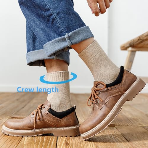 Image of MAGIARTE Womens Boot Wool Socks Christmas Gift Pack Winter Thick Warm Vintage Cozy Crew Socks for Women 3 /4 /5- Pack