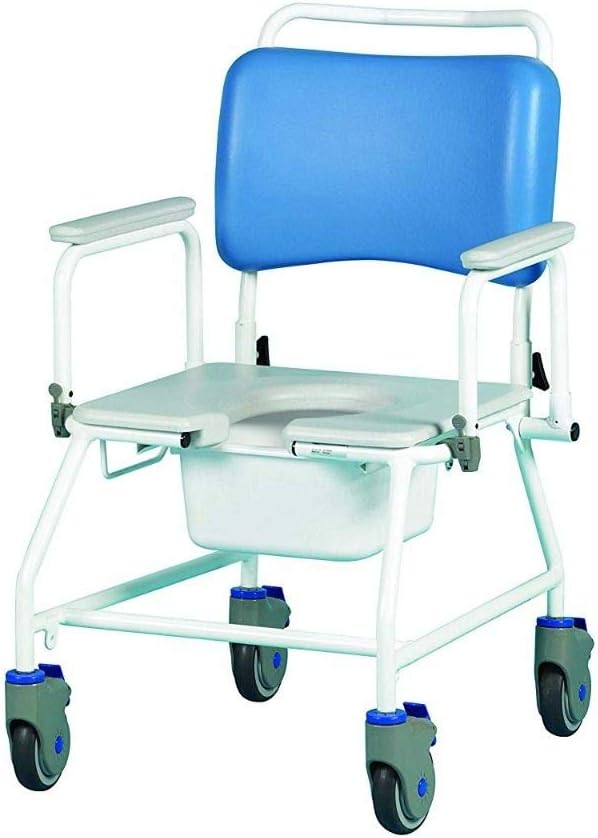 Homecraft Atlantic Bariatric Commode Shower Chair, 510 mm Without Footrests, Wheeled
